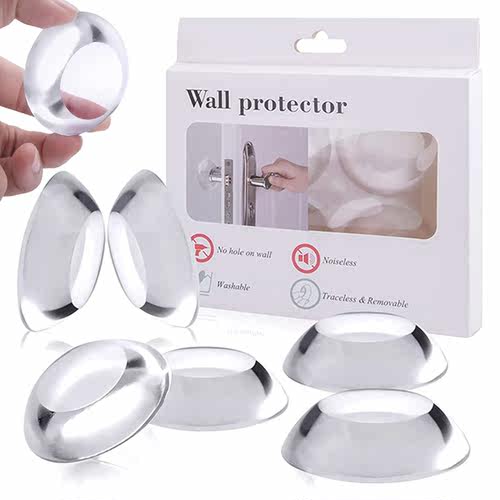 6pcs Furniture Bumpers Transparent Wall Protector Door Handl