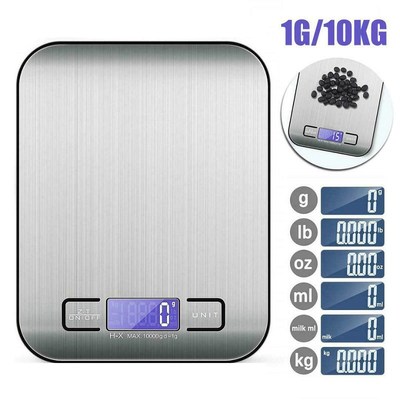 Digital 10kg Kitchen Scales Electronic Balance Wide LCD Scre