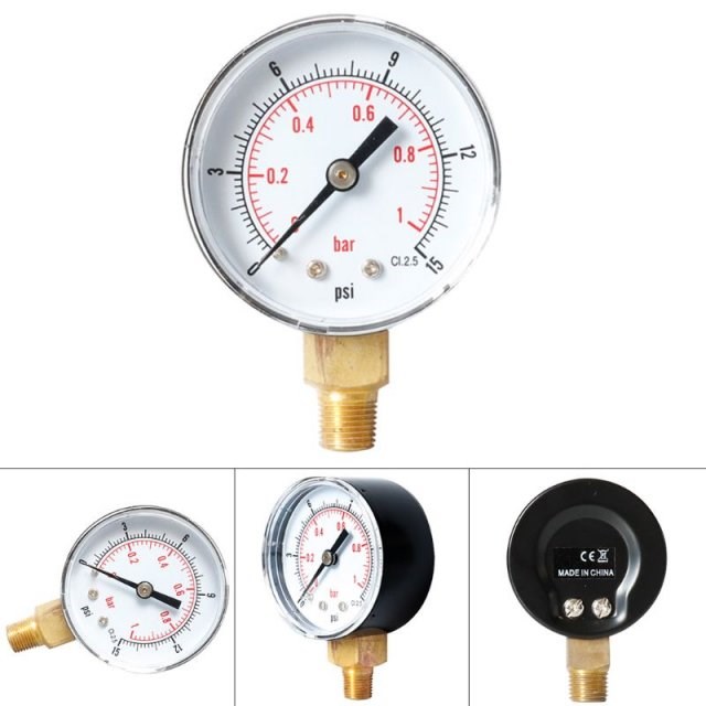 Pressure Gauge 52mm Dial 1/8