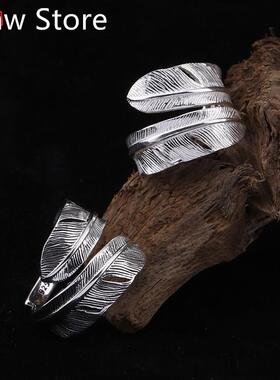 S925 sterling silver Goro Takahashi feather ring men and wom