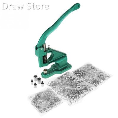 Hand Press Grommet Eyelet Machine with 3 Dies and 1500pcs Gr