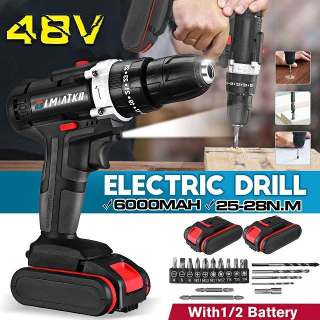 48V Multifunctional Electric Impact Cordless Drill High-powe
