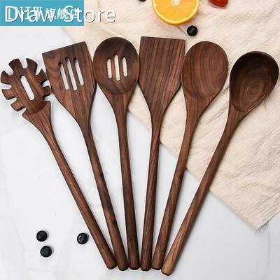 6Pcs/Set Kitchen Utensils Wooden Non-Stick Reusable