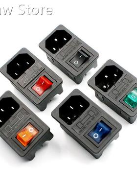 With 10A Fuse! Red Rocker Switch Fused IEC320 C14 Inlet Powe