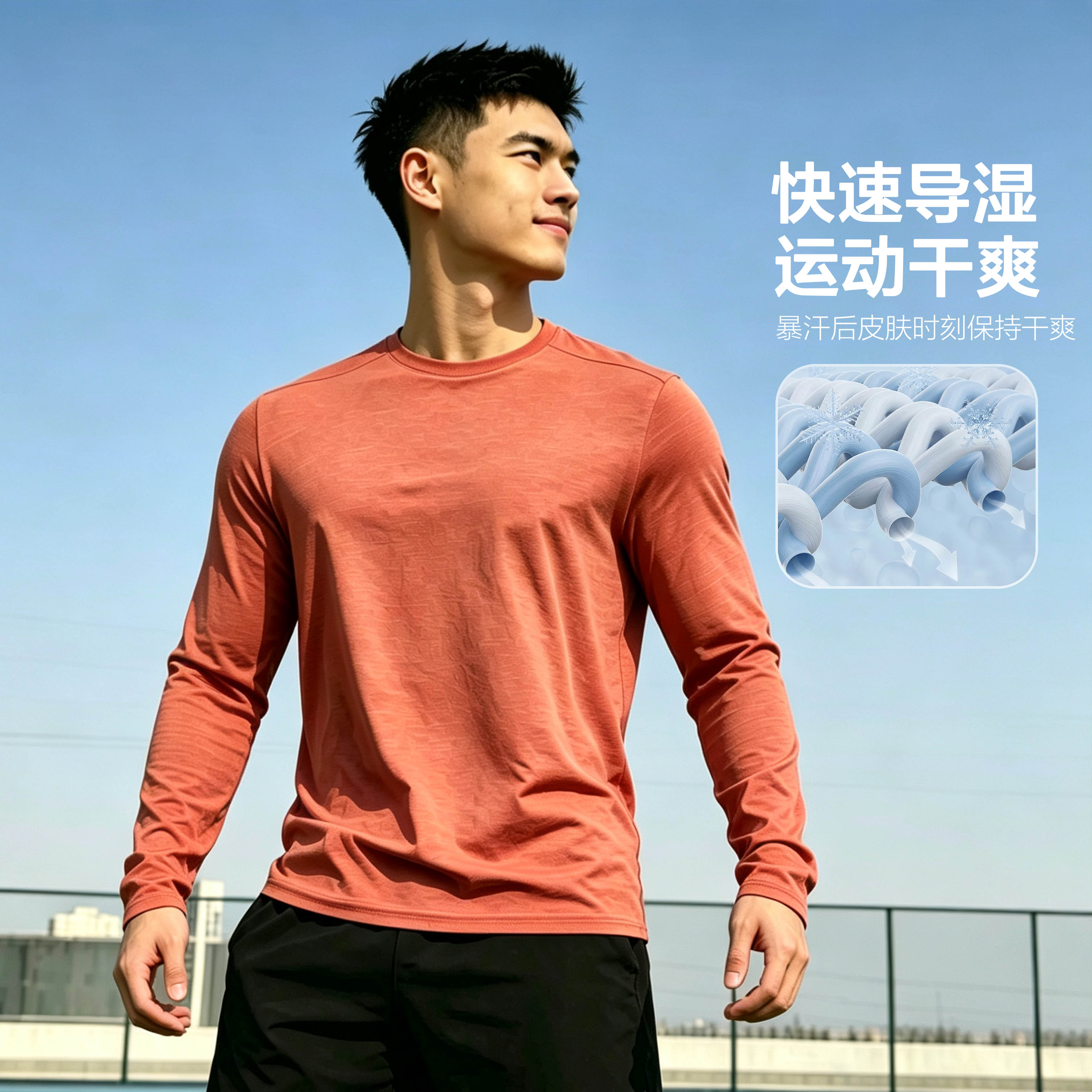 WABRAVE吾辈口粮长袖户外运动健身跑步吸湿速干篮球训练T正肩合身
