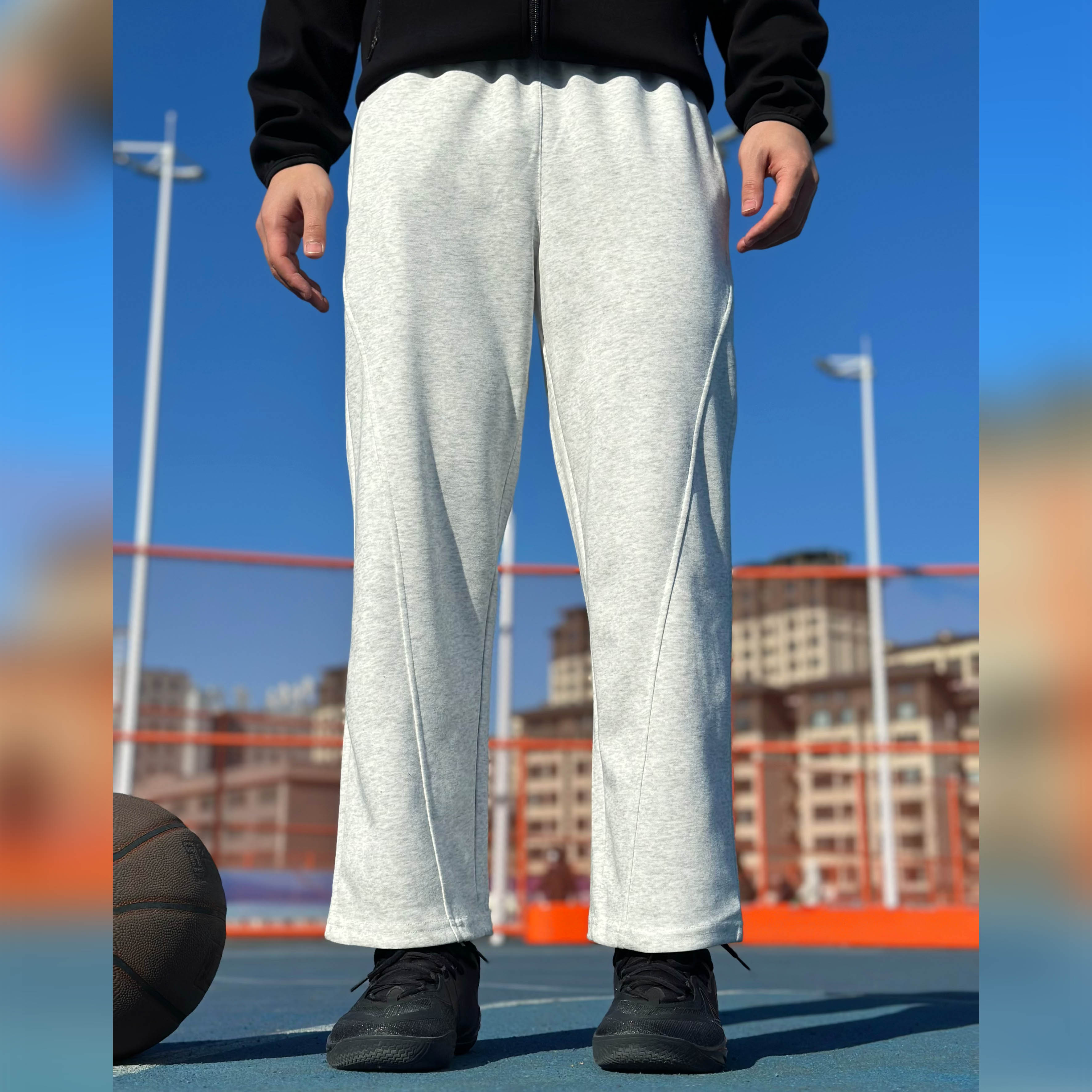 WABRAVE吾辈春秋九分裤2.0健身美式篮球训练跑步布克同款宽松直筒