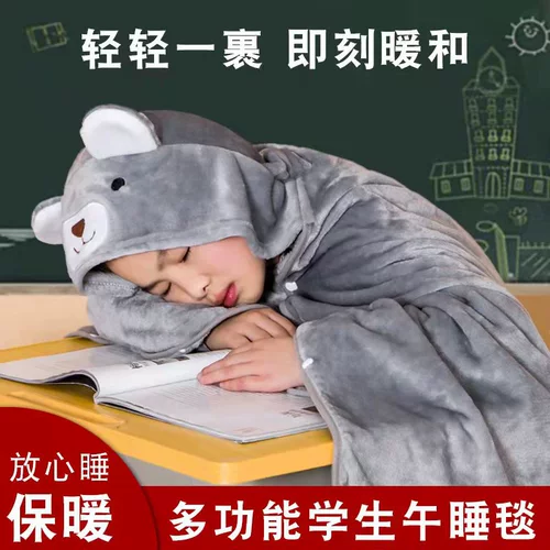 Детская накидка с капюшоном для школьников, фланелевый плащ, одеяло