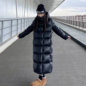 2024冬季新款黑金羽绒棉服女加厚过膝高级感棉衣棉袄情侣长款外套