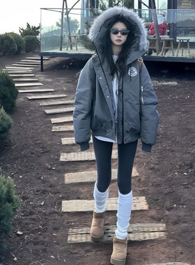 美式复古加厚派克服女2025冬季新款韩系宽松高级情侣工装棉衣外套