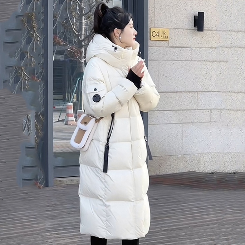 明星同款韩系中长款羽绒棉服女