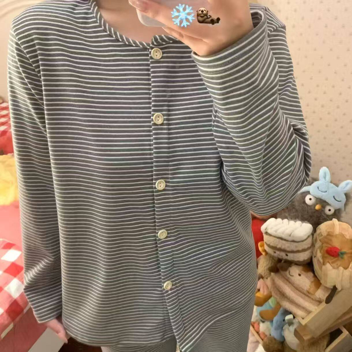 2026年秋冬韩系少女德绒睡衣保暖条纹显瘦宿舍居家套装家居服