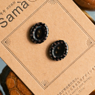 SAMA 梗概 系列主推条纹椭圆形內凹多风格百搭点缀四季树脂纽扣