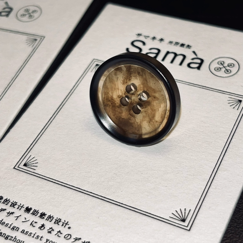 SAMA 丹青雾里 醋酸新款百搭新中式四眼纽扣
