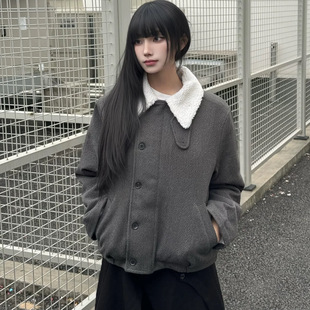 ZETITI 秋冬羊毛混纺羊羔毛内里毛领保暖休闲cleanfit棉服外套男