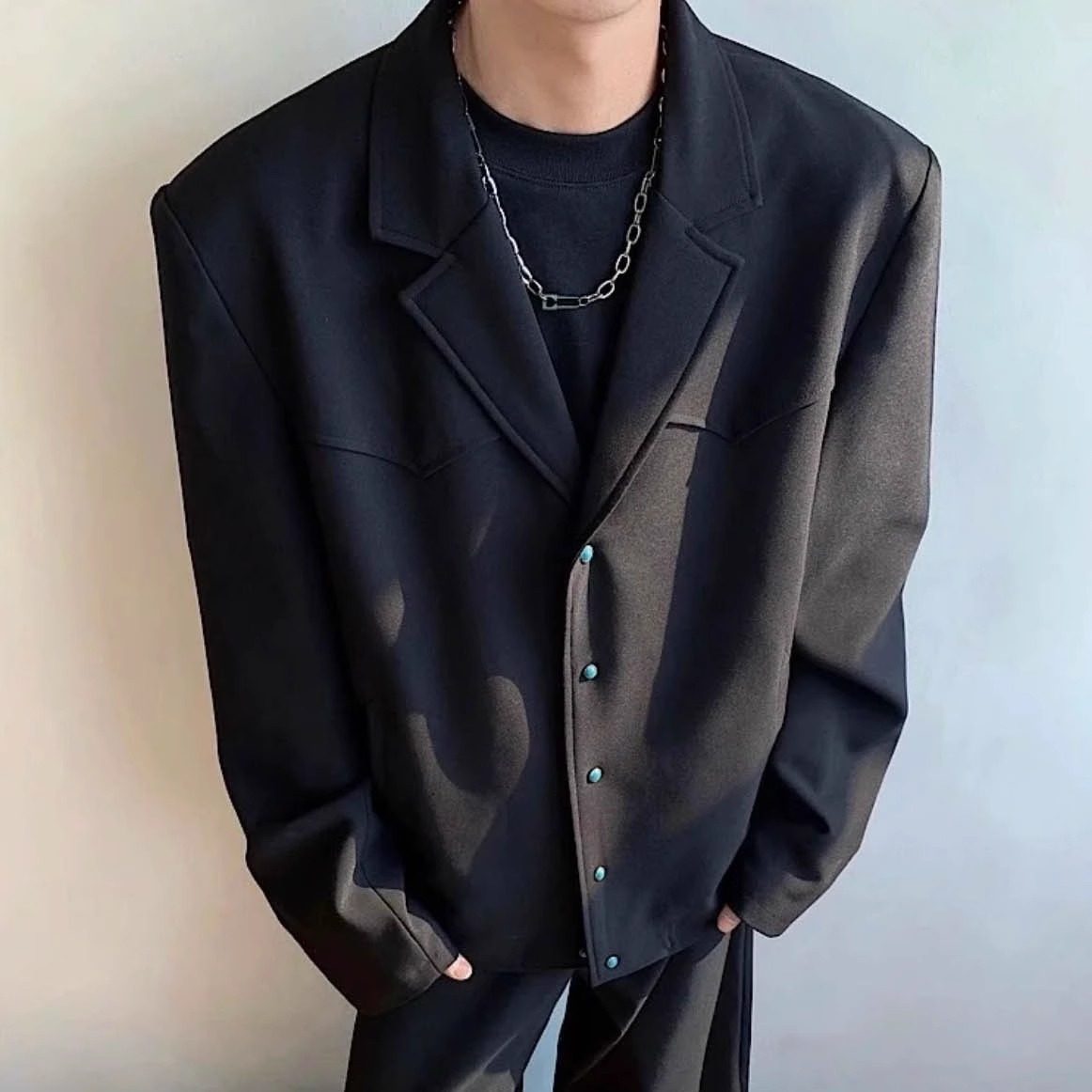 新款cleanfit绿松石设计感纯色工装外套男女同款休闲西服,男装,休闲西服,淘宝优惠券,粉丝福利购,淘宝优惠卷