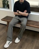 男女同款 春夏弯刀bootcut冰皮速干微喇直筒显瘦美式 休闲长裤 简约