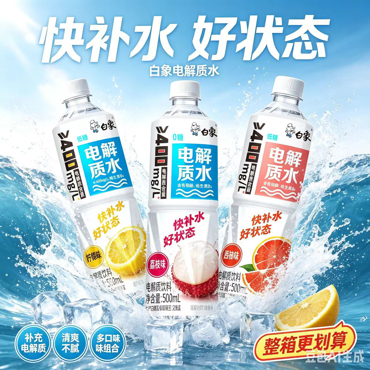 500ml*15瓶白象电解质水