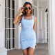 neckline 修身 sleeveless fit Square 方领无袖 slim dress 连衣裙