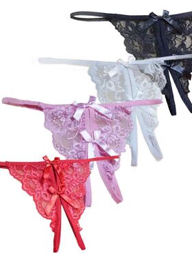 Sexy lace open crotch low waisted thong 低腰蕾丝开裆丁字裤女
