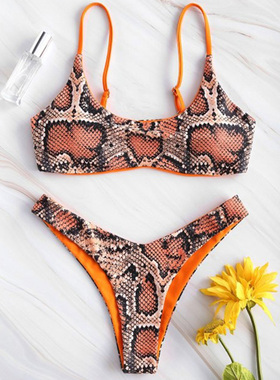 Fashion sexy snake split swimsuit woman 时尚性感蛇纹分体泳衣