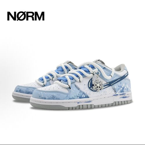 【定制球鞋】NikeDunk白灰手绘DIY学生通勤防滑低帮 板鞋男女同款