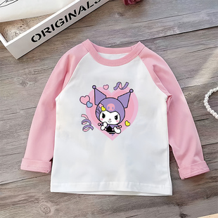 纯棉春秋衣服洋气卡通百搭上衣 T恤女童打底衫 2025新款 儿童长袖