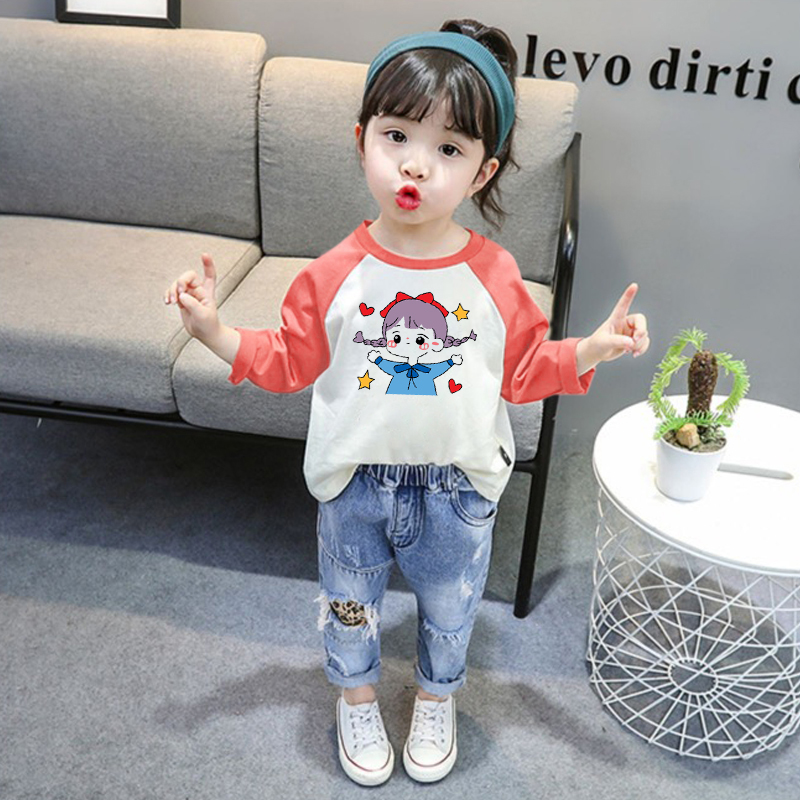 女童长袖t恤2025新款春秋韩版