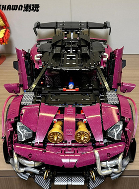 中国积木K盒子爆改兰博SVJ跑车遥控模型高难度成人拼装玩具礼物