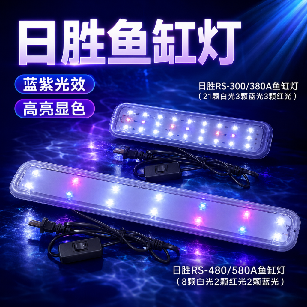 日胜RS-300/480/580A缸节能灯鱼缸原装灯led高亮照明灯密封防水灯