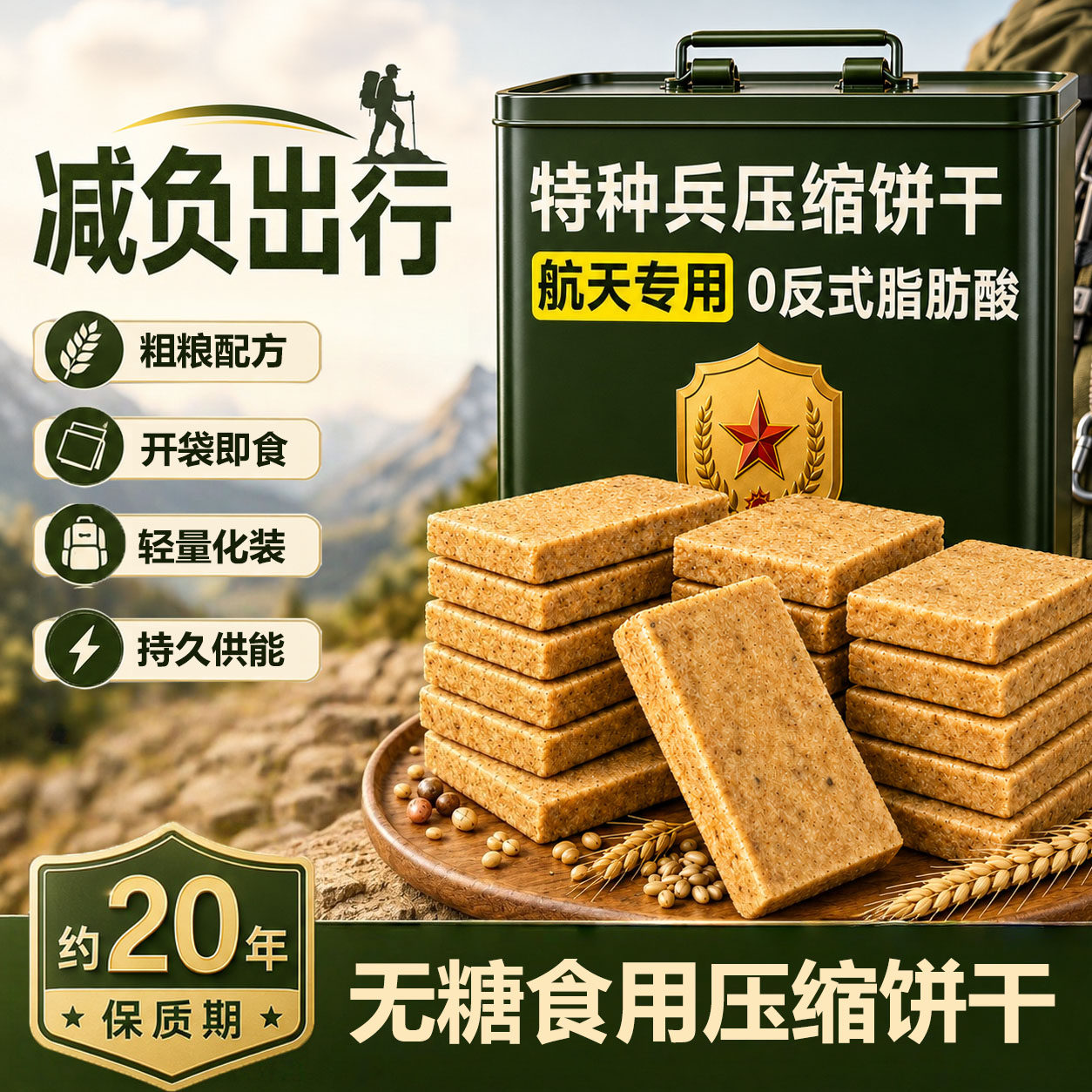 特种兵食用压缩饼干军干粮正品官方旗舰店独立包装无糖减负代餐