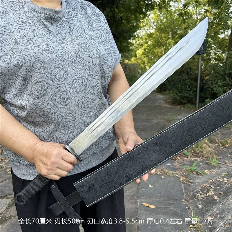 锰钢便携式唐横刀车载户外防身一体长款武术大刀真开山合法未开刃