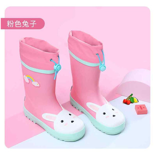 新款 男女童宝宝雨靴便携式 橡胶卡通恐龙可爱防水防滑雨鞋 儿童雨鞋