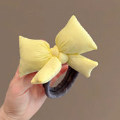 无压迫感皮筋 泡泡蝴蝶结发圈质感扎马尾发绳百搭外出头绳女