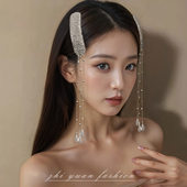 民族风闪钻流苏bb夹重工发夹女感水晶碎发夹气质发卡发饰新款