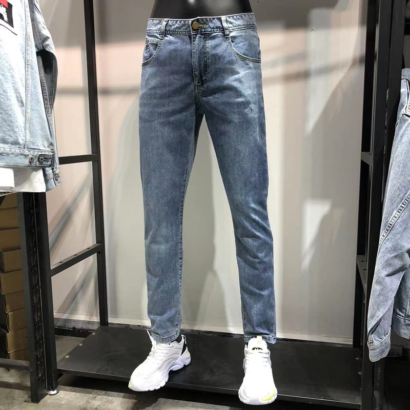 一线品牌拉链长裤夏季牛仔裤