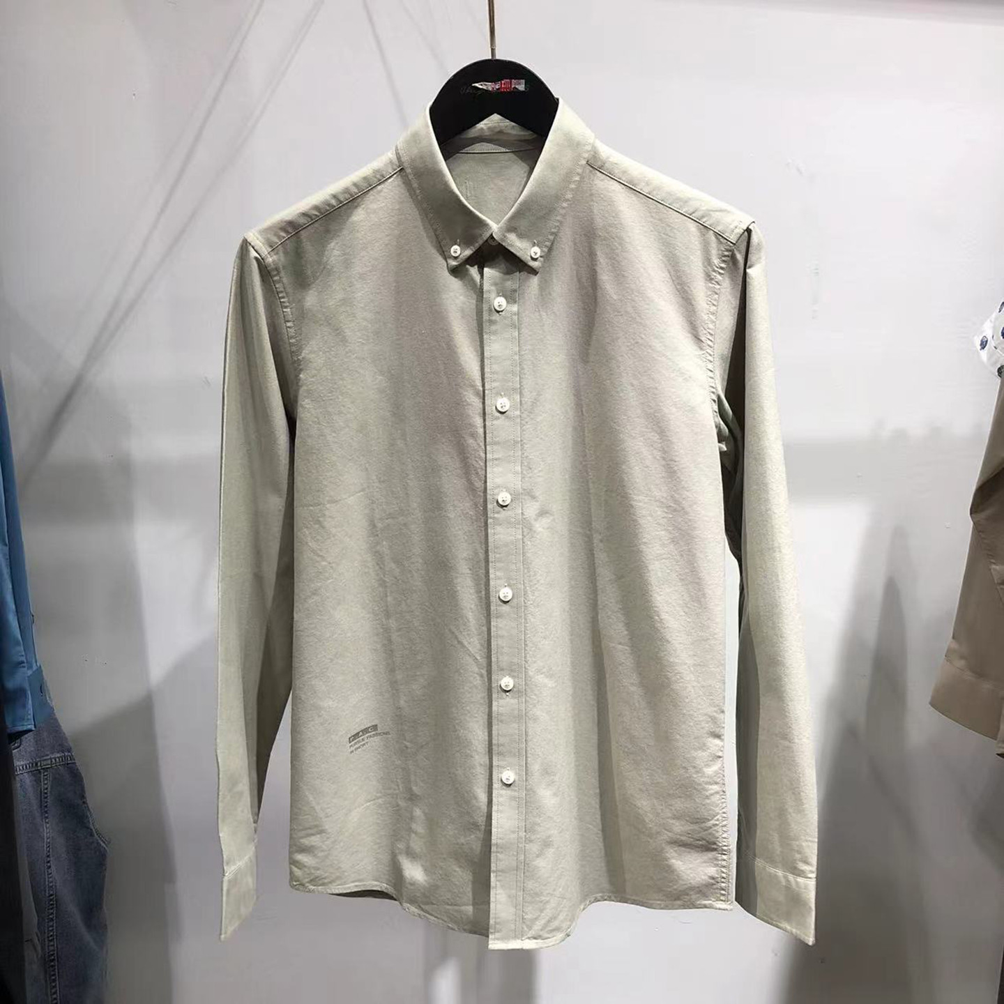 正品大牌！男装品牌！秋冬款男士长袖衬衫男款修身休闲卡其色衬衣