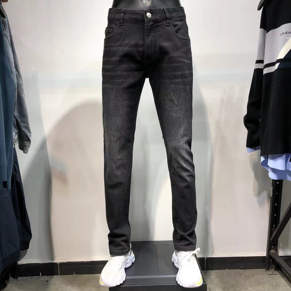 品牌男装长裤含羊毛秋冬款牛仔裤