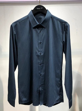 男装品牌 Jck Jns秋冬款男士牛津纺藏青商务休闲青年长袖衬衫衬衣