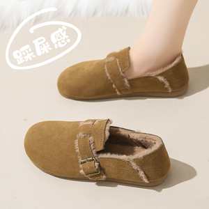 老北京棉鞋女款2023新款冬季一脚蹬孕妇鞋轻便软底防滑加绒豆豆鞋