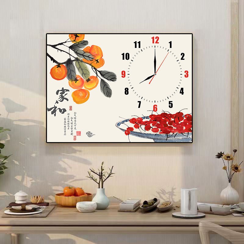 电表箱装饰画带钟表免打孔现代简约遮挡配电箱电闸盒挂画客厅壁画