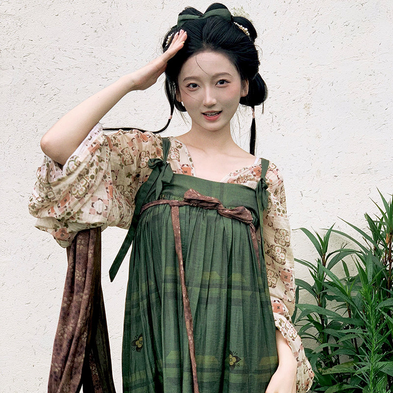 【春和】采薇 归园田居系列 田园风国风汉元素 唐制 吊带连衣裙