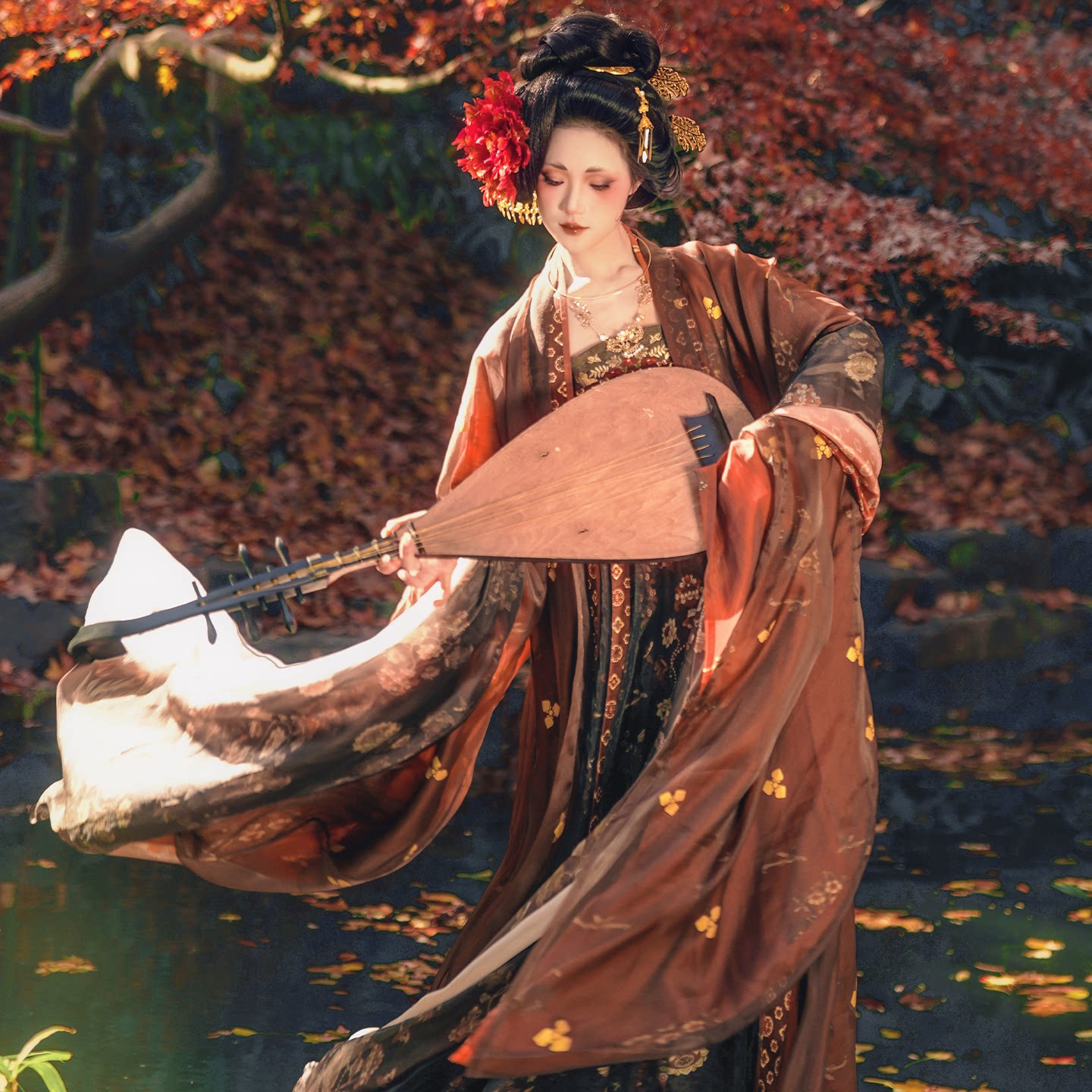 【春和】新品上新 中晚唐·琵琶女 菩萨蛮 唐制汉服齐胸裙大袖 - 实物图