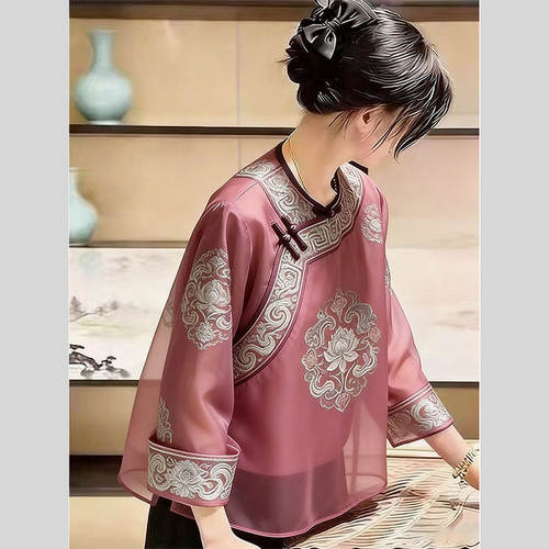 新中式禅意唐装衬衫女春季新款