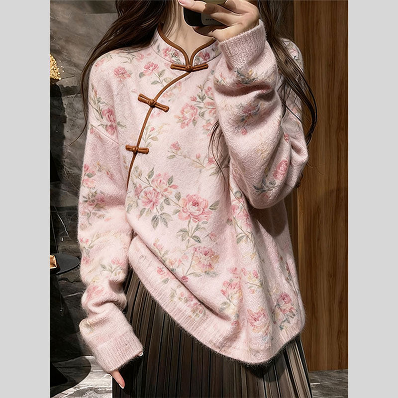 独特高端新中式国风毛衣女2025冬季新款爆款慵懒宽松超火针织上衣,女装/女士精品,大码套装,淘宝优惠券,粉丝福利购,淘宝优惠卷