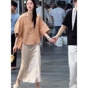 唐装 新款 上衣独特半裙新夏季 年轻两件中式 改良2025国风扣款 盘套装