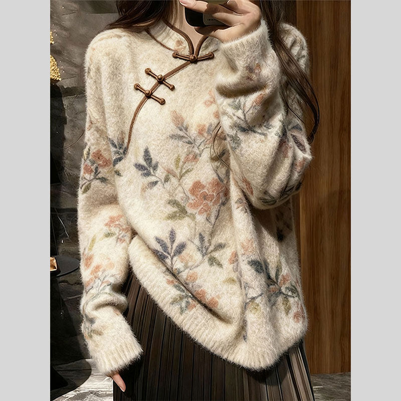 新中式国风毛衣女款2025新款慵懒高级感针织可外穿内搭上衣女秋冬,女装/女士精品,大码套装,淘宝优惠券,粉丝福利购,淘宝优惠卷