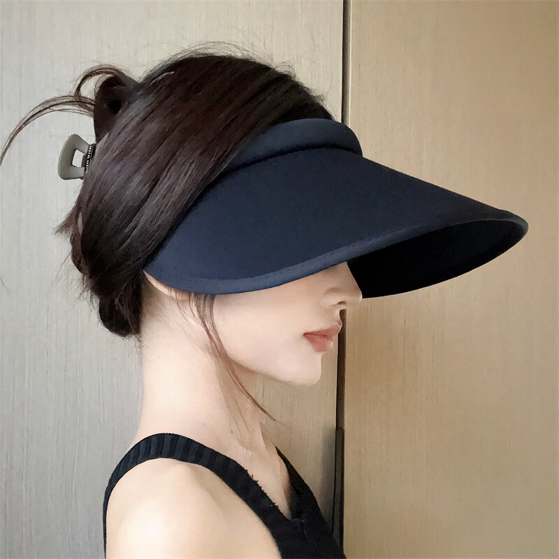 防晒遮阳空顶帽女2026新款夏季发箍式太阳帽大帽檐显脸小骑车帽子
