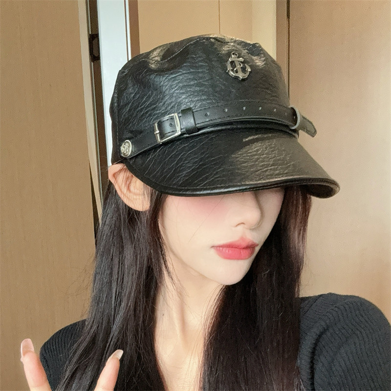 皮质鸭舌马术八角帽子女2026新款小众船锚网红渔夫帽显脸小贝雷帽,服饰配件/皮带/帽子/围巾,帽子,淘宝优惠券,粉丝福利购,淘宝优惠卷