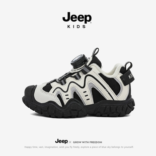 Jeep男童棉鞋2025秋冬新款保暖女鞋二棉防水皮面加绒男童运动鞋