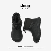 加绒加厚女童大棉鞋 Jeep儿童雪地靴冬季 新款 防水防滑保暖男童棉靴